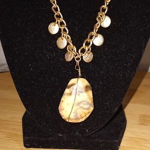 Jasper Stone Goldtone Necklace